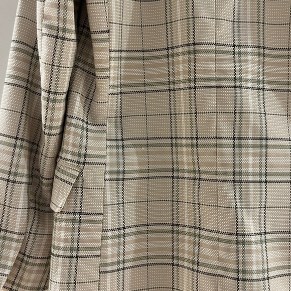 Viscose Blend Plaid Double-Breasted Blazer - Picture 5 of 9